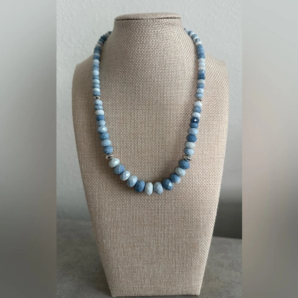 Blue Opal Bead with sterling silver accents Necklace by Jay King - Picture 1 of 13
